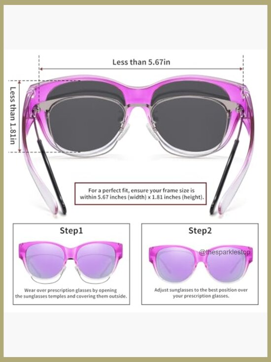 Fit Over Glasses Sunglasses Polarized Cat Eye UV Protection main image 6